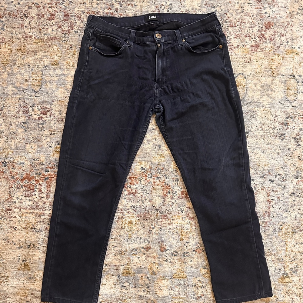 PAIGE Men's Dark Blue Stretch Jeans